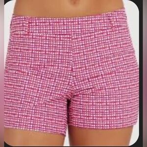 SPANX Sunshine Shorts in a pink gingham pattern UV 50+ sun protection 1X